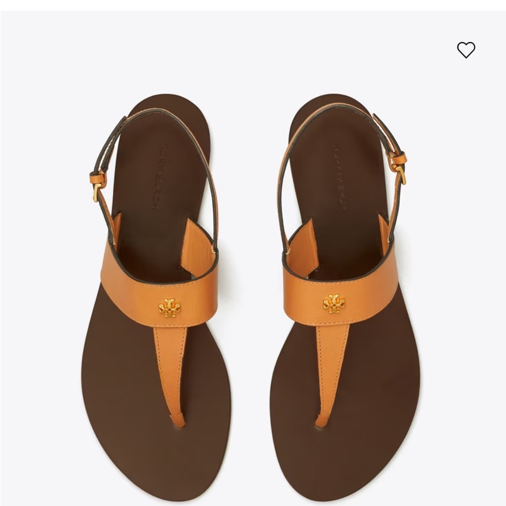 New Tory Burch Tan Capri thong Leather T-Strap Sandals